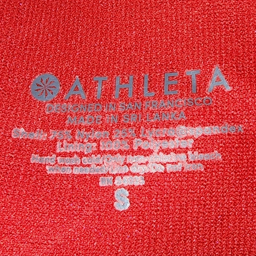 Athleta Side Scrunch Swim Tank Criss Cross Red Size Small​ - Picture 3 of 3